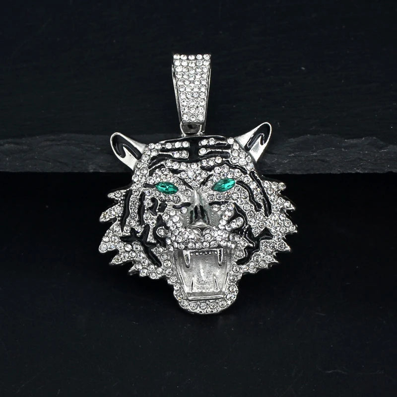 Big 3D Tiger Pendant Necklace