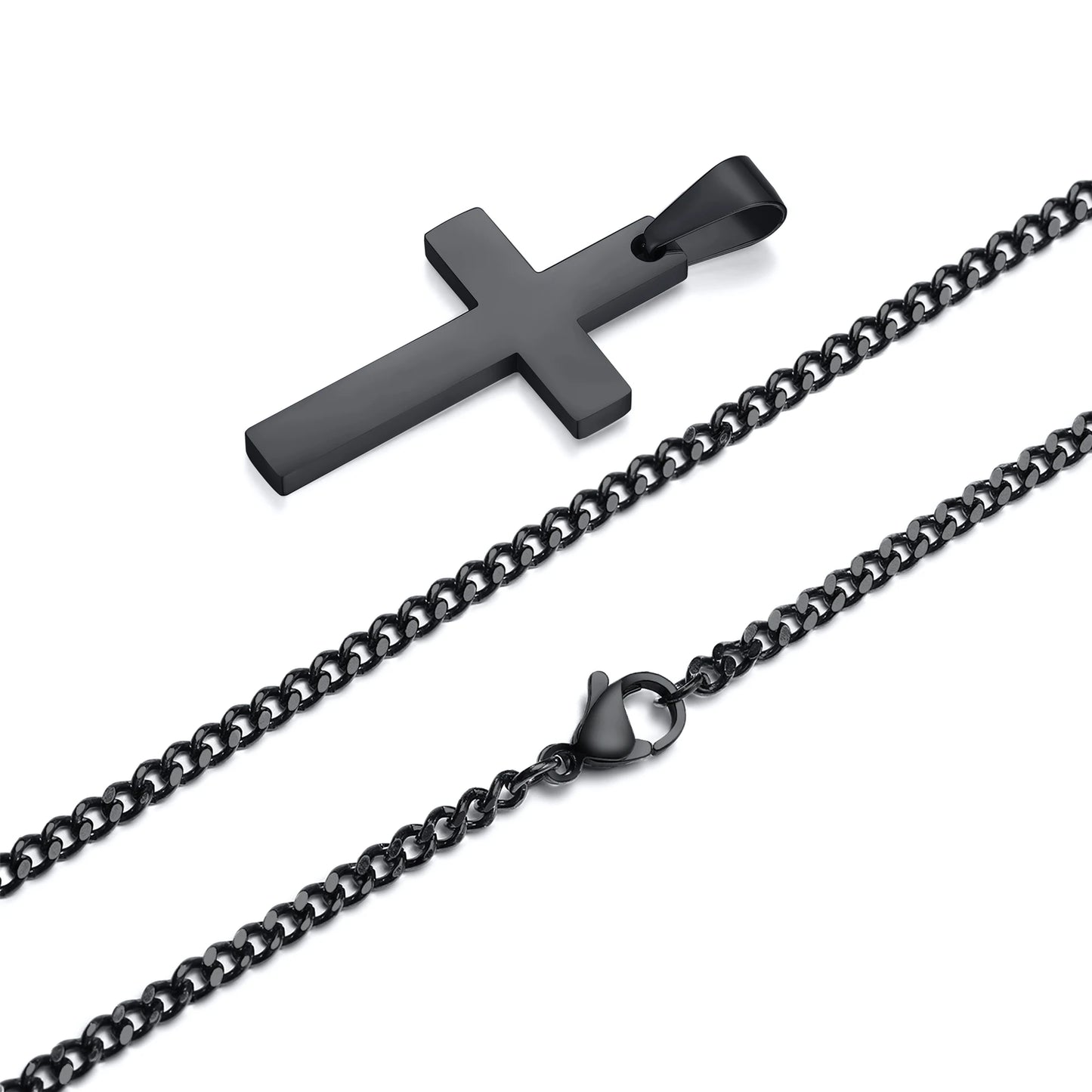 Casual Cross Pendant Necklaces for Men Boys,Waterproof Stainless Steel Pendant Necklaces,Anniversary Birthday Jewelry Gifts