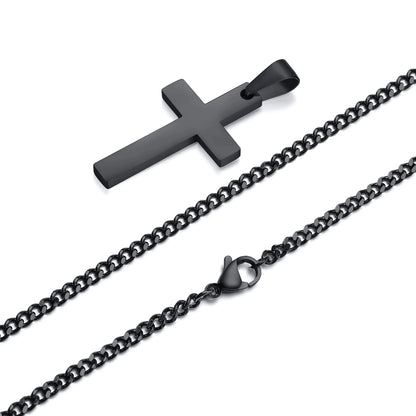Casual Cross Pendant Necklaces for Men Boys,Waterproof Stainless Steel Pendant Necklaces,Anniversary Birthday Jewelry Gifts