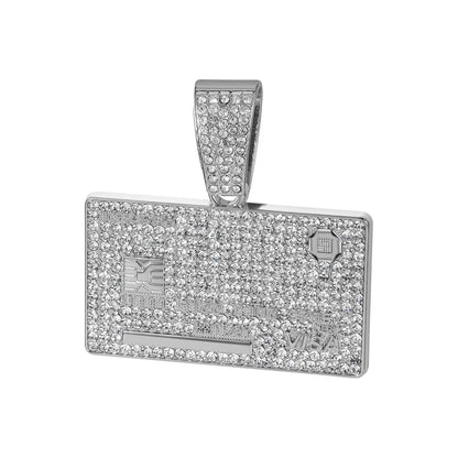 Credit Card Pendant Cuban Chain Necklace