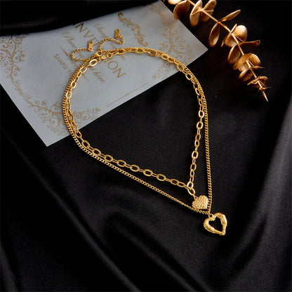 Folded Heart Pendant Necklace