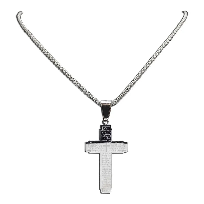 TrendMen Rock Crucifix Cross Pendant Necklace
