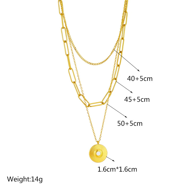 Stainless Steel Pearl Heart & Butterfly Cross Pendant Necklace