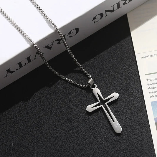 Hollow Cross Pendant Necklace