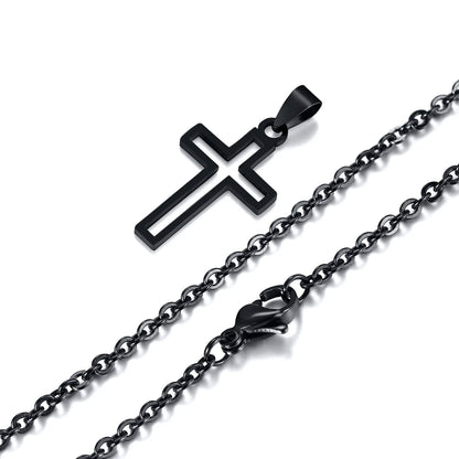 Casual Hollow Cross Pendant Necklace