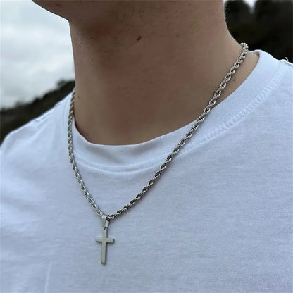 Sleek Cross Pendant Necklace