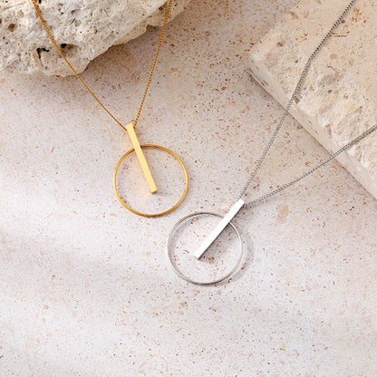 Circle Stick Pendant Choker