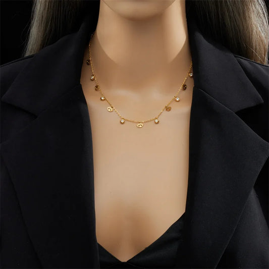 Eye Crystal Pendant Necklace