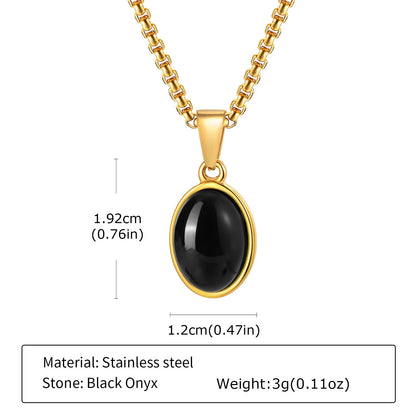 Trendy Pendant Necklaces for Men Boys,Square Natural Stone Stainless Steel Necklaces,New Hip Hop Cool Jewelry Gifts