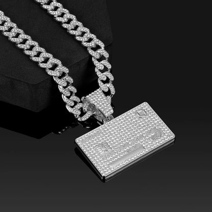 Credit Card Pendant Cuban Chain Necklace