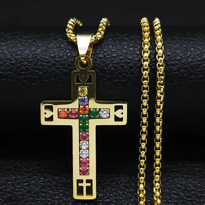 Sacred Cross Pendant Necklace