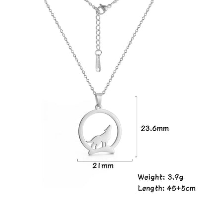 My shape Wolf Necklace for Men Women Stainless Steel Necklaces Men's chain Fashion Animal Male Necklace Punk Jewelry Boy Gifts