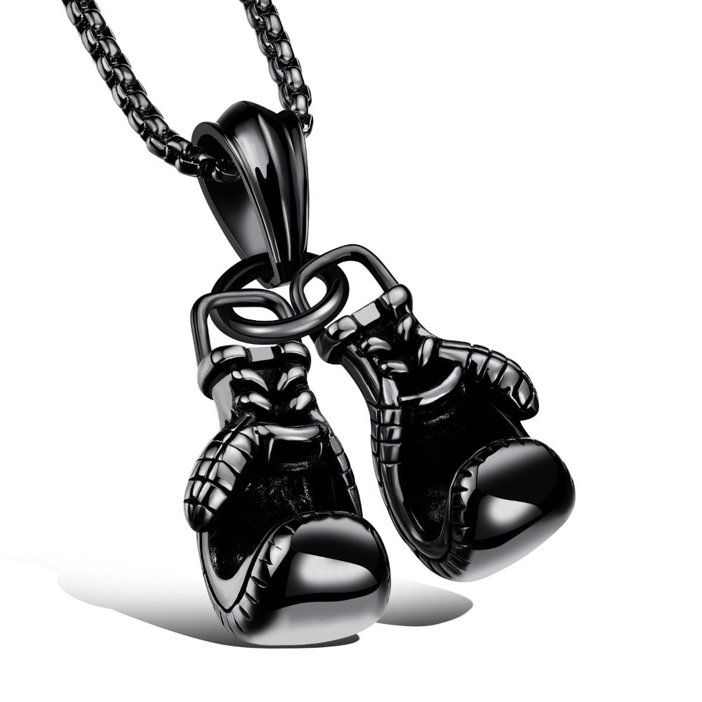 Double Boxing Glove Pendant Necklace