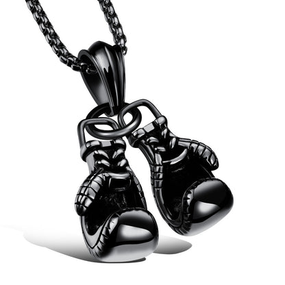 Double Boxing Glove Pendant Necklace