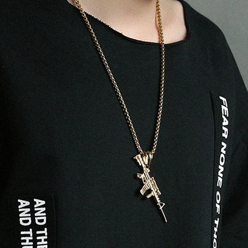 Machine Gun Pendant Necklace