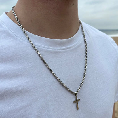 Sleek Cross Pendant Necklace