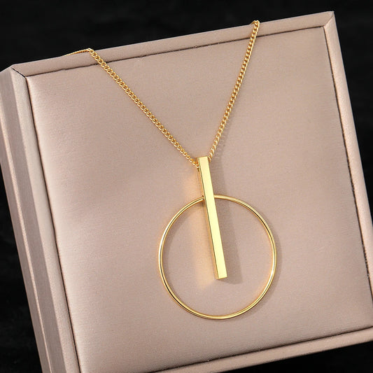 Circle Stick Pendant Choker