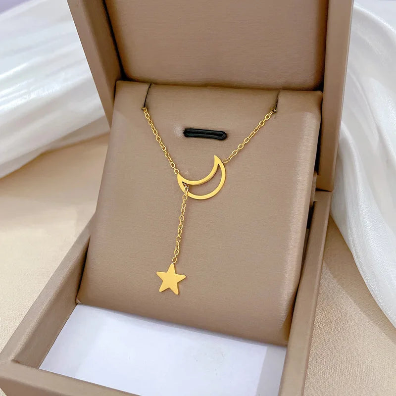 Moon Star Pendant Necklace