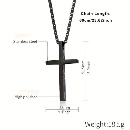 Engraved Jesus Cross Necklace