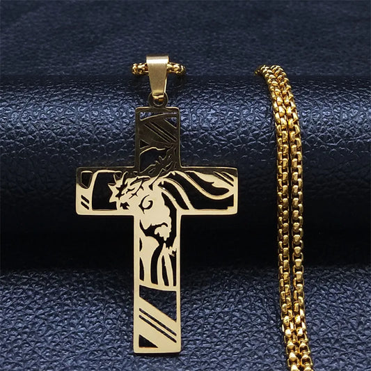 Crown of Thorns Cross Necklace