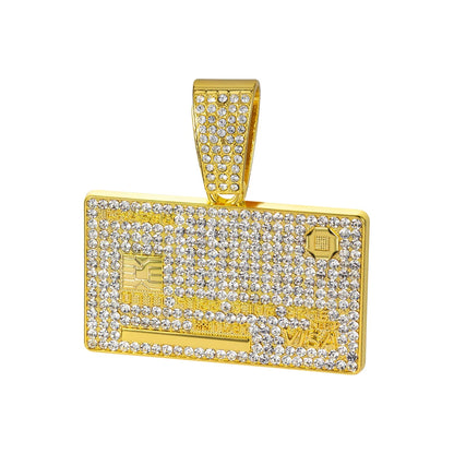 Credit Card Pendant Cuban Chain Necklace