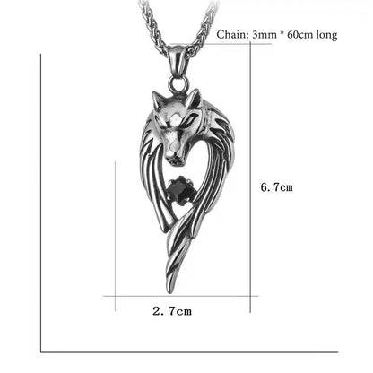 Fashion Wolf Pendant Necklaces For Men Glow Domineering Animal Vintage Chain Glowing Necklace Punk Hiphop Jewelry Accessories