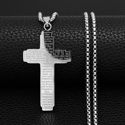 TrendMen Rock Crucifix Cross Pendant Necklace