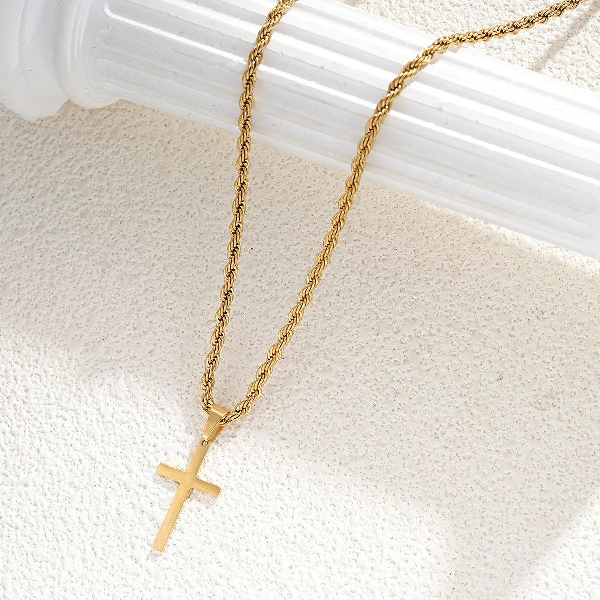 Sleek Cross Pendant Necklace