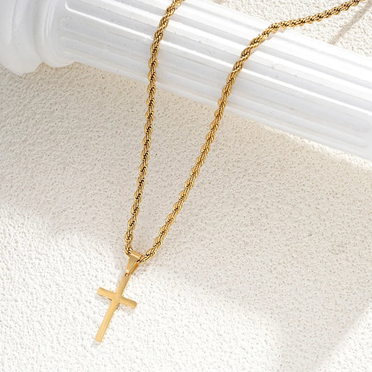 Sleek Cross Pendant Necklace