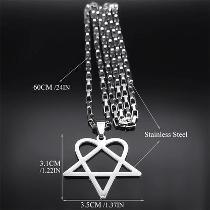 Heartagram Star Pendant Necklace
