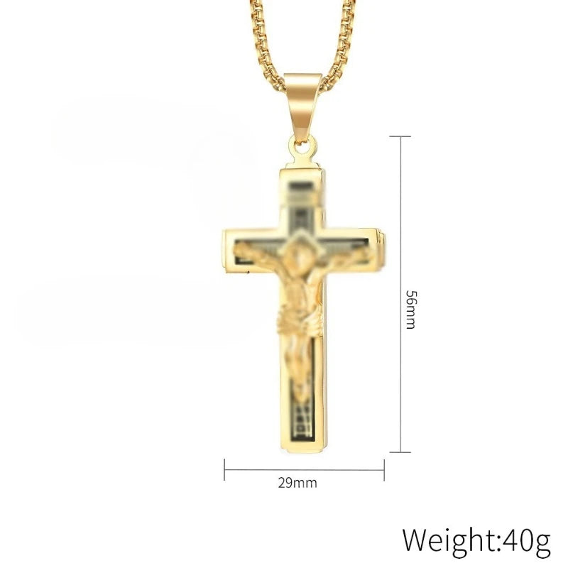 Vintage Jesus Cross Necklace