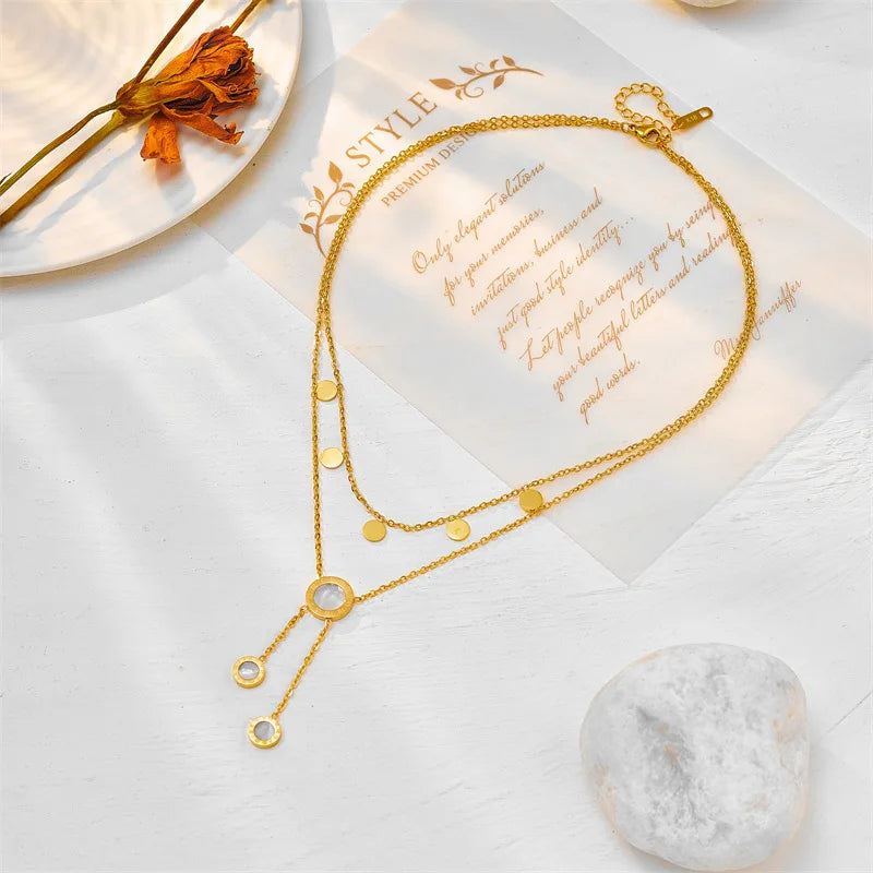 Round Roman Numeral Pendant Necklace