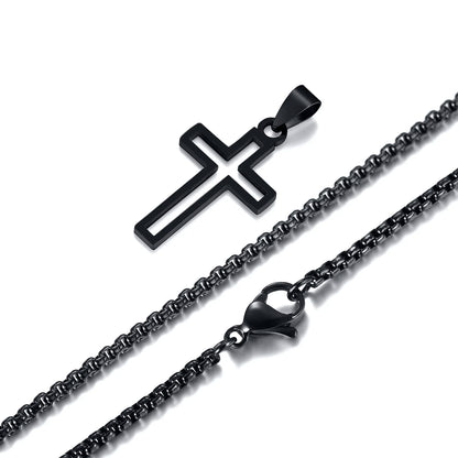 Casual Hollow Cross Pendant Necklace