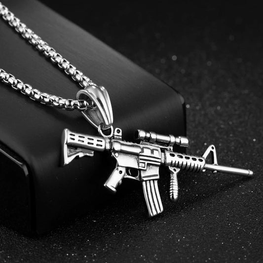 Machine Gun Pendant Necklace