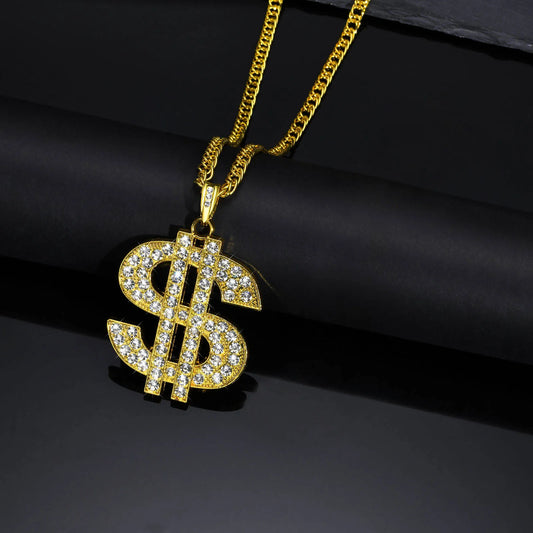 Gold Dollar Sign Pendant