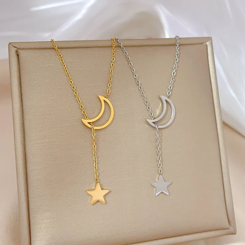 Moon Star Pendant Necklace