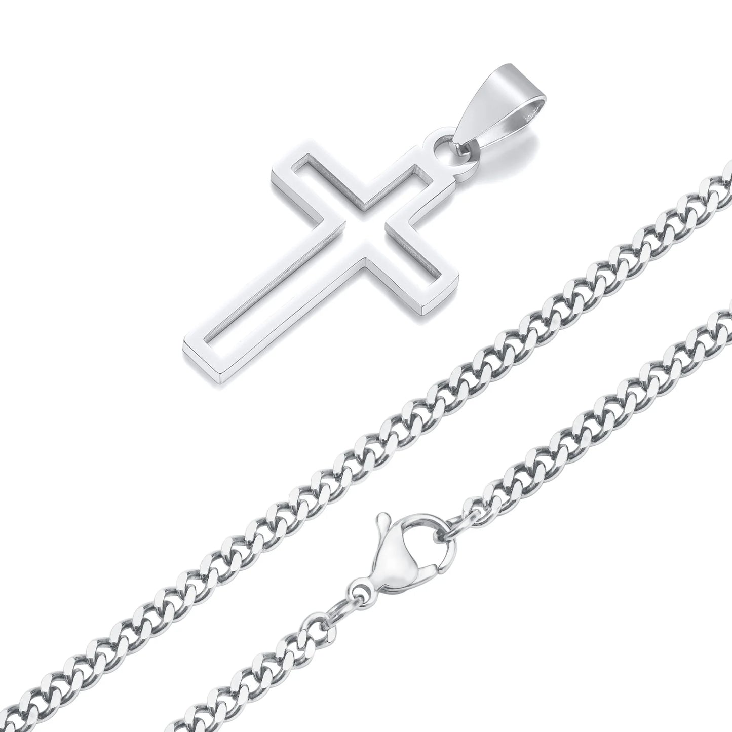 Casual Hollow Cross Pendant Necklace