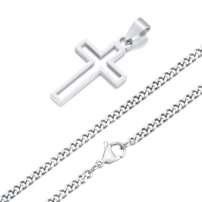 Casual Hollow Cross Pendant Necklace