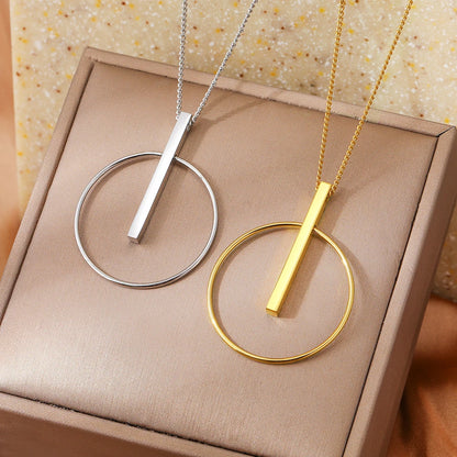 Circle Stick Pendant Choker