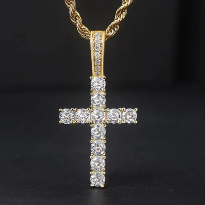 Iced Out Cross Pendant Necklace