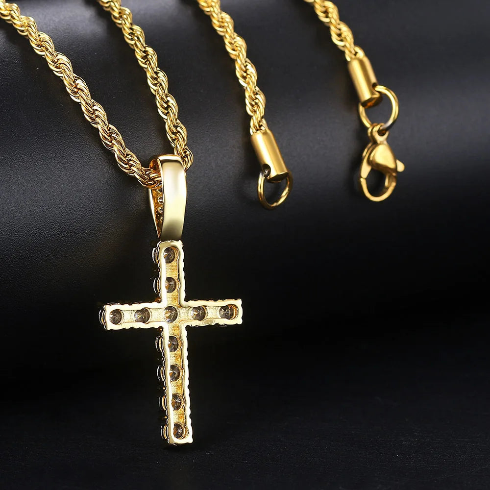 Iced Out Cross Pendant Necklace