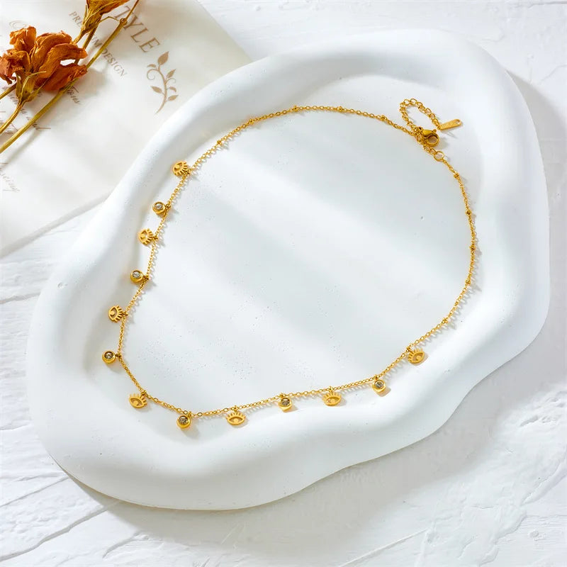Eye Crystal Pendant Necklace