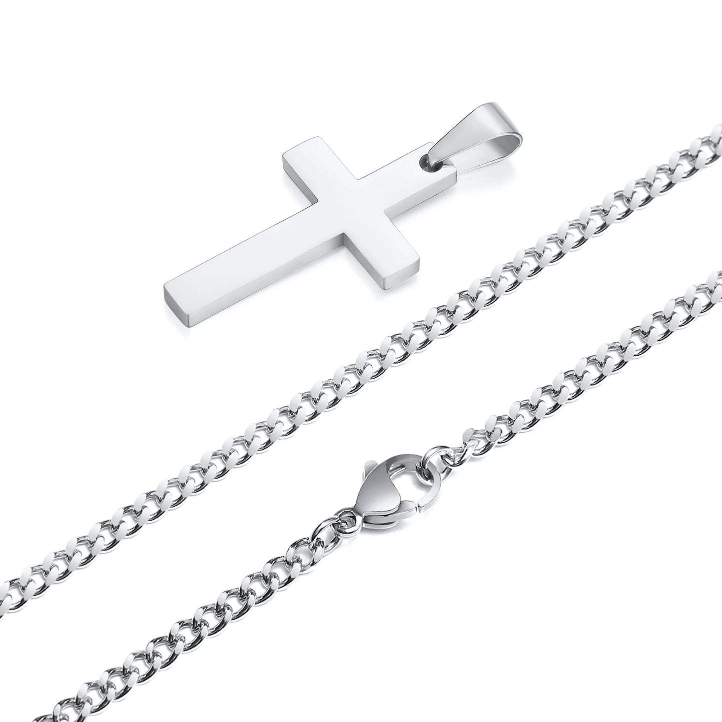 Casual Cross Pendant Necklaces for Men Boys,Waterproof Stainless Steel Pendant Necklaces,Anniversary Birthday Jewelry Gifts