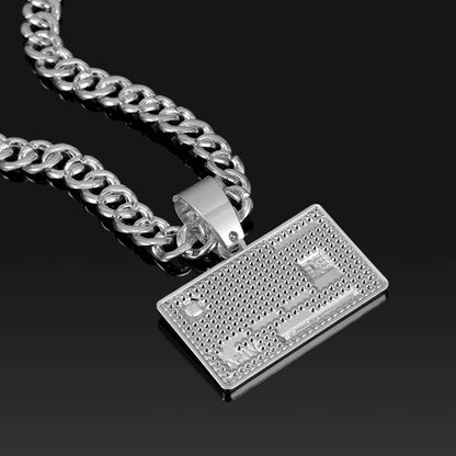 Credit Card Pendant Cuban Chain Necklace