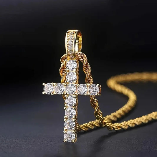 Luxury Zircon Cross Pendant Necklace