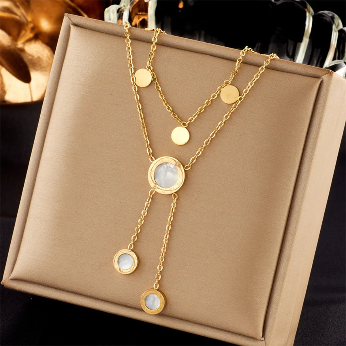 Round Roman Numeral Pendant Necklace