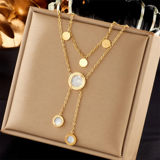 Round Roman Numeral Pendant Necklace