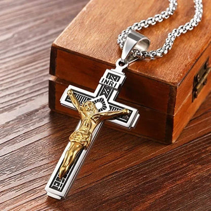 Vintage Jesus Cross Necklace