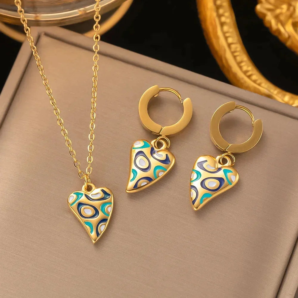 Leaves & Heart Jewelry Set