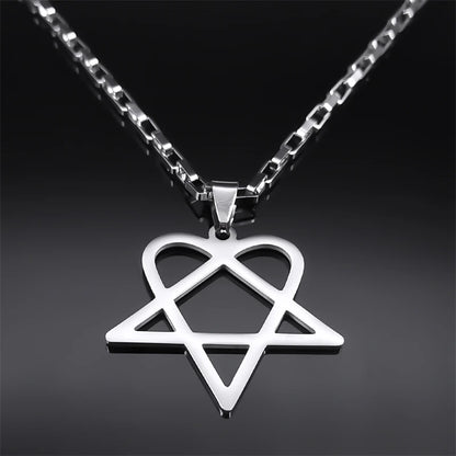 Heartagram Star Pendant Necklace